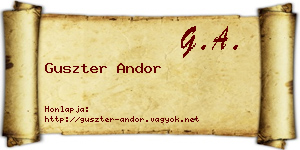 Guszter Andor névjegykártya